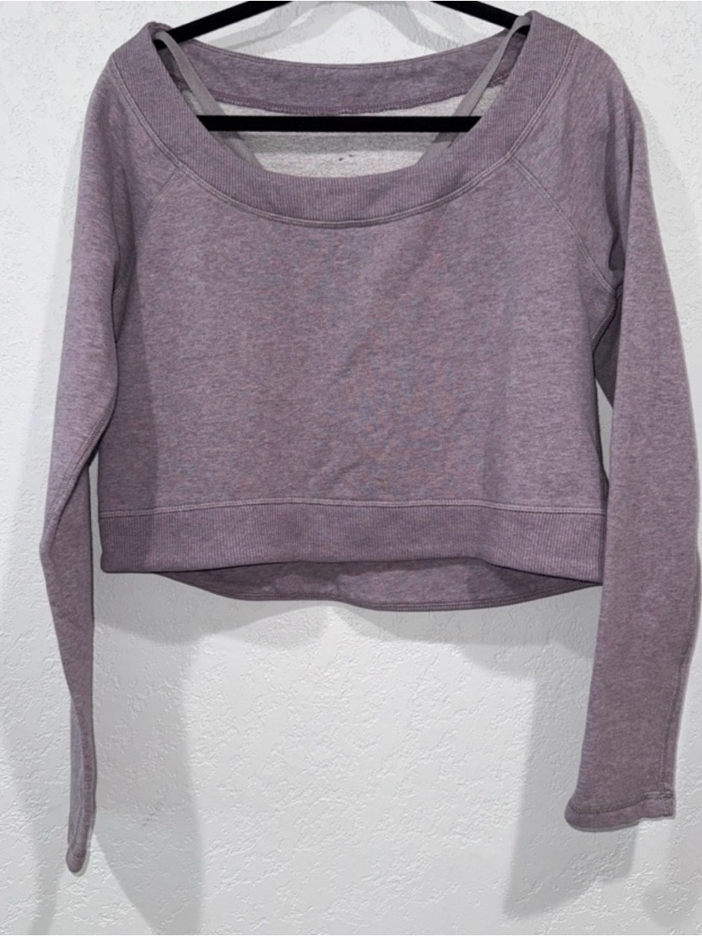 EUC lululemon athletica Cropped Scoop-Neck Sweatshirt - Lavender Purple